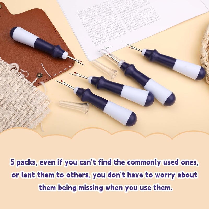 ZMAAGG 5 Pcs Ergonomic Grip Seam Ripper, Seam Ripper Set, Blue Seam Rippers for Sewing,Thread Remover Tool for Crafting Removing Embroidery Hems Seams (Purple) - Image 5